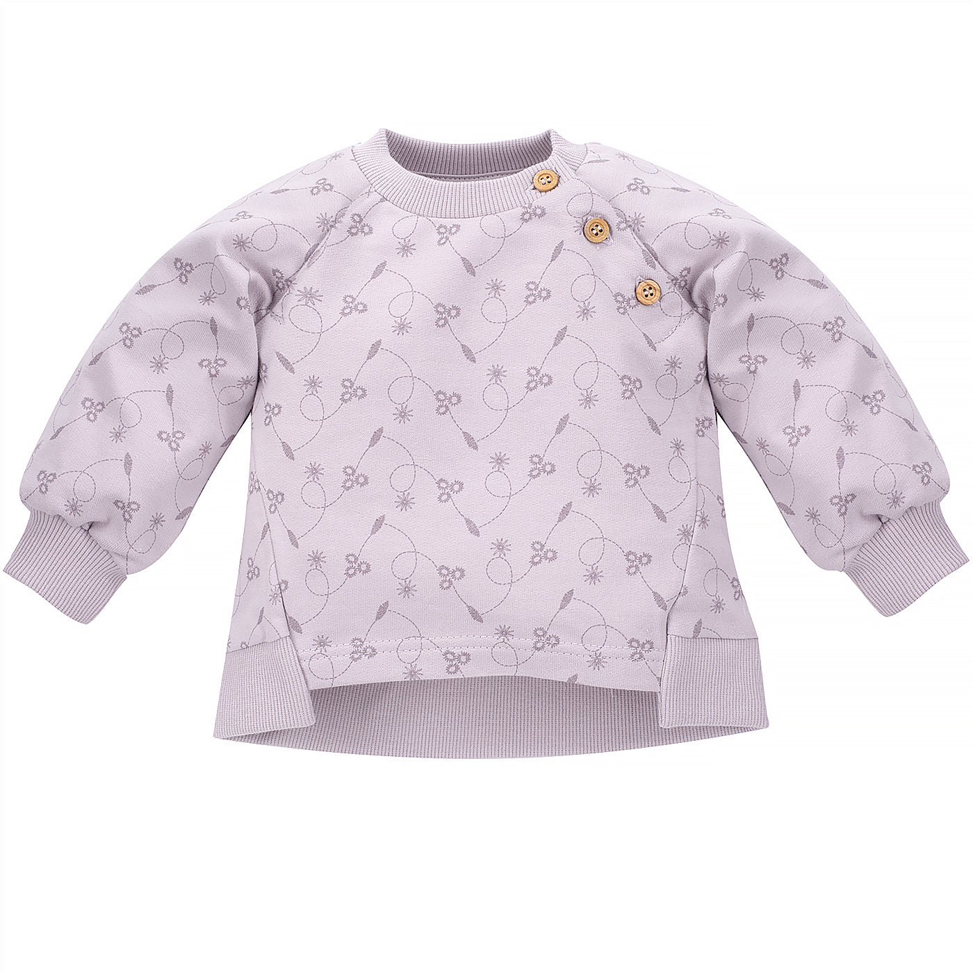 Bluza z Dzianiny Fioletowa w Kwiaty Charlotte