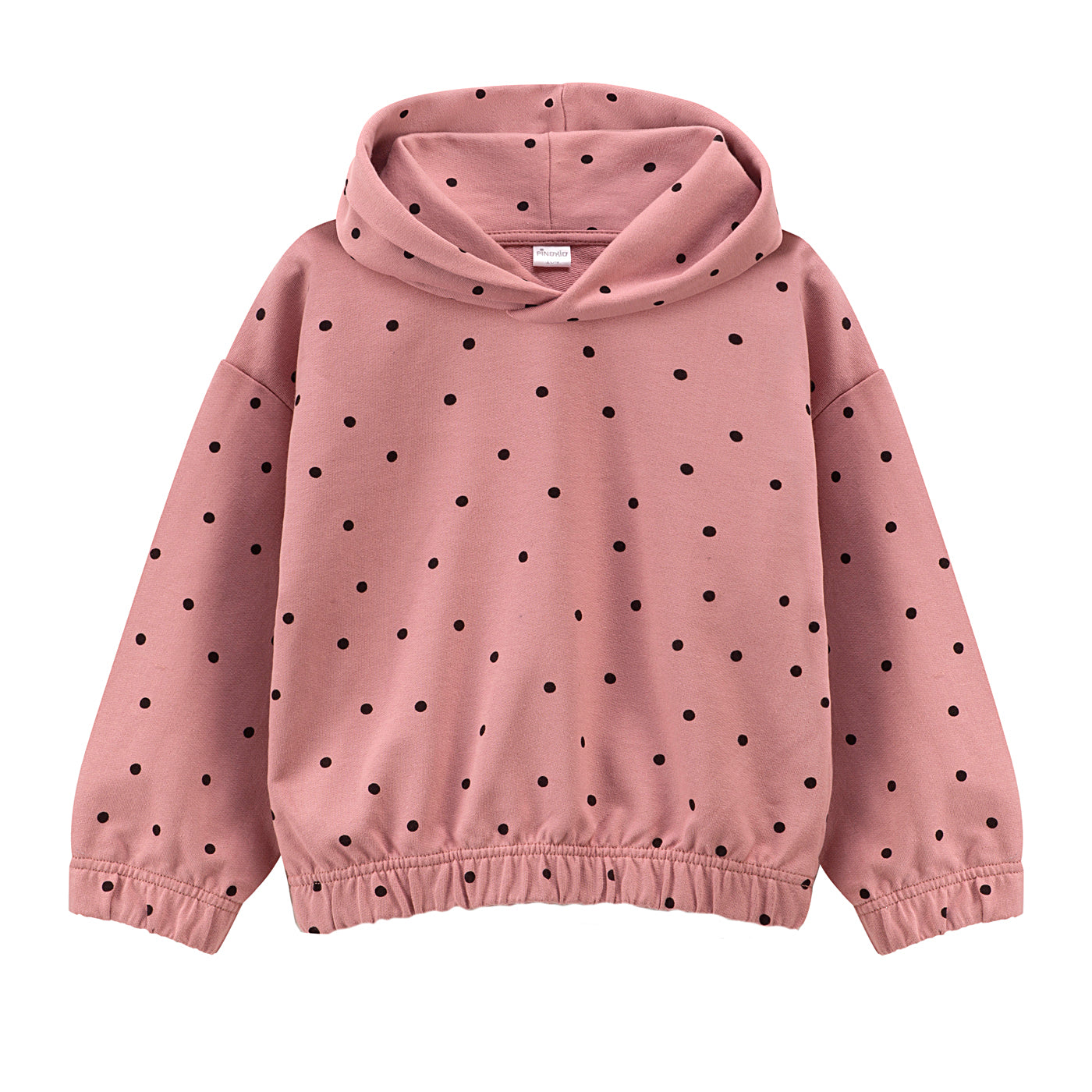 Bluza z kapturem różowa w groszki TRES BIEN