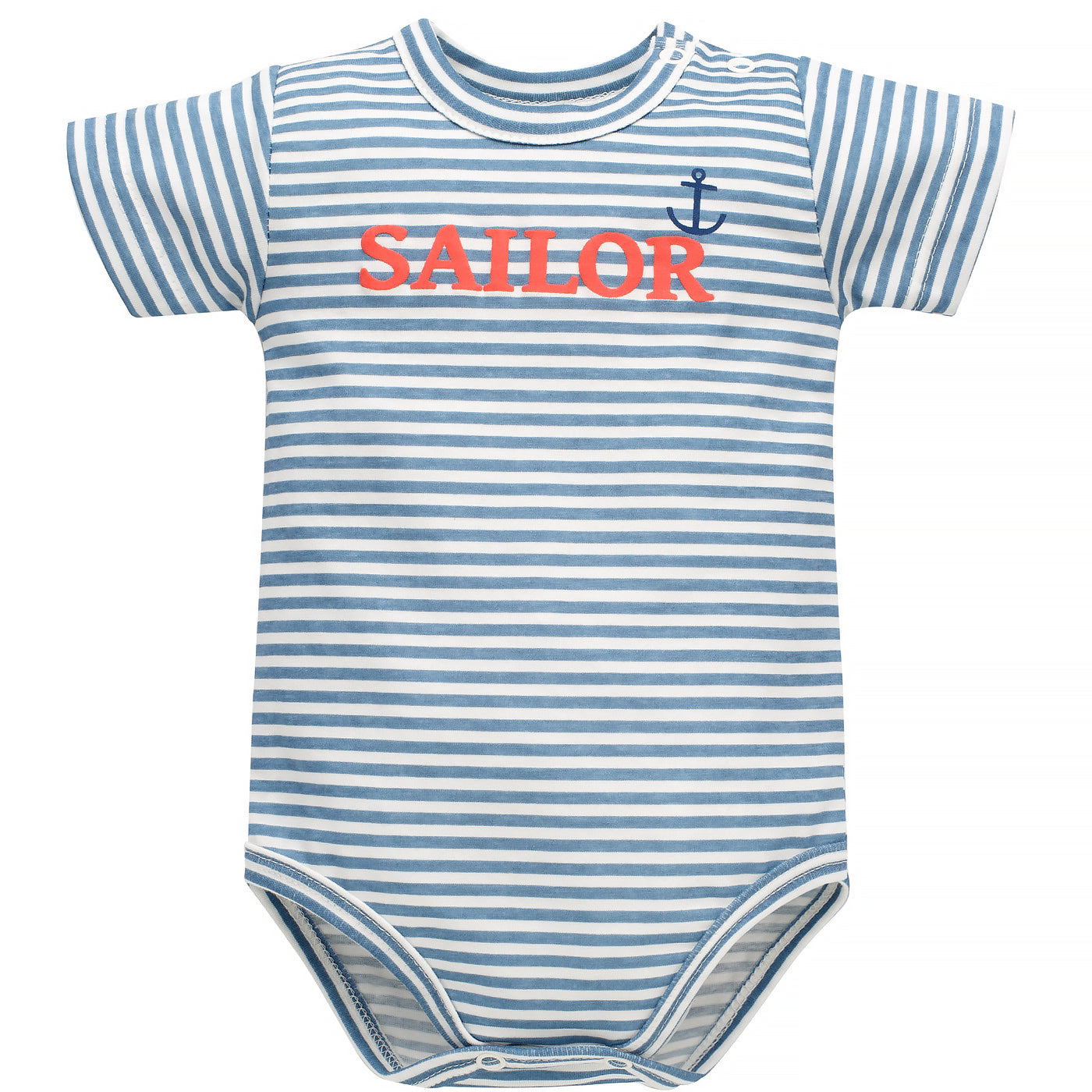 Body Z Krótkim Rękawem Écru W Paseczki Sailor