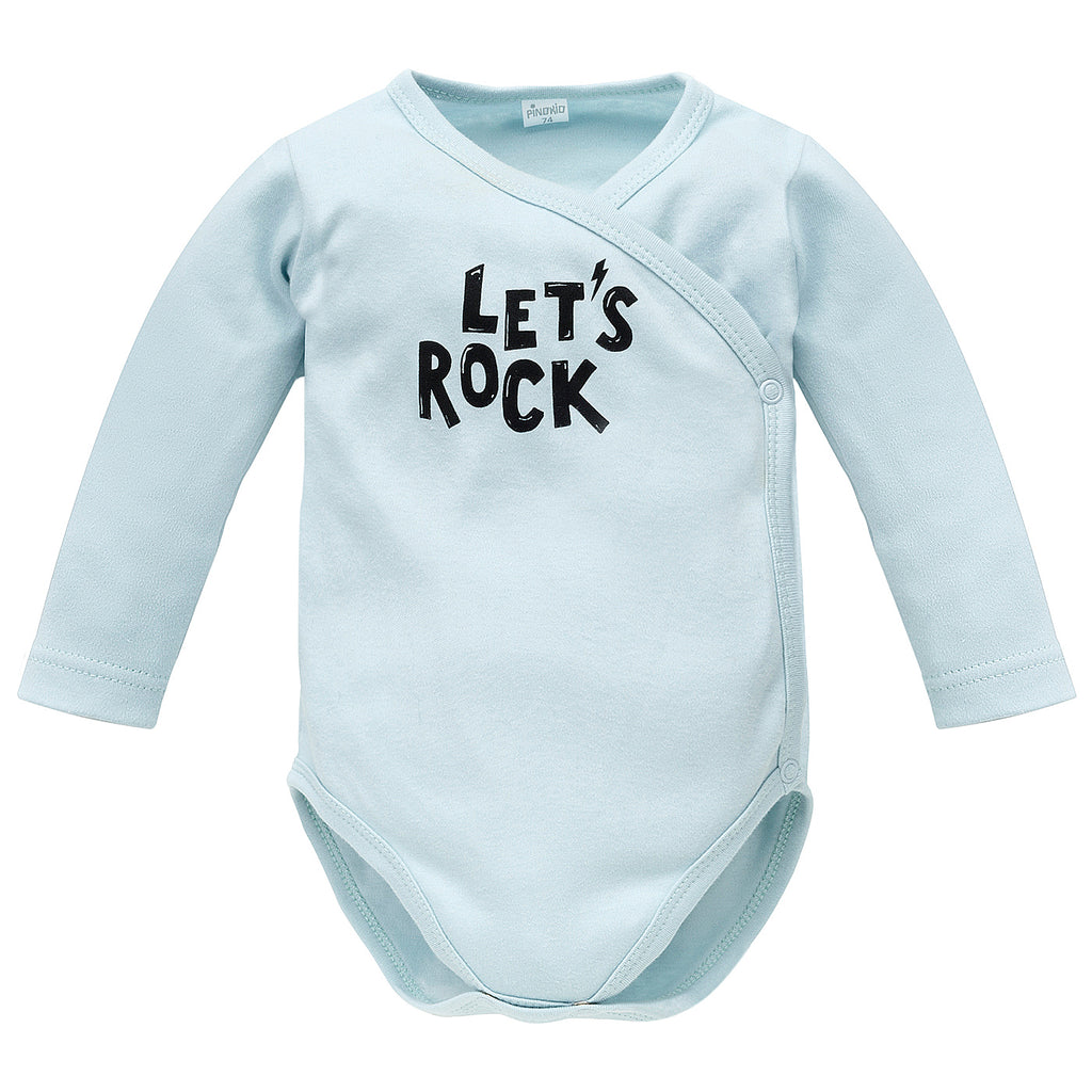 Body niemowlęce kopertowe niebieskie LETS ROCK