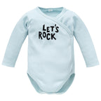 Body niemowlęce kopertowe niebieskie LETS ROCK