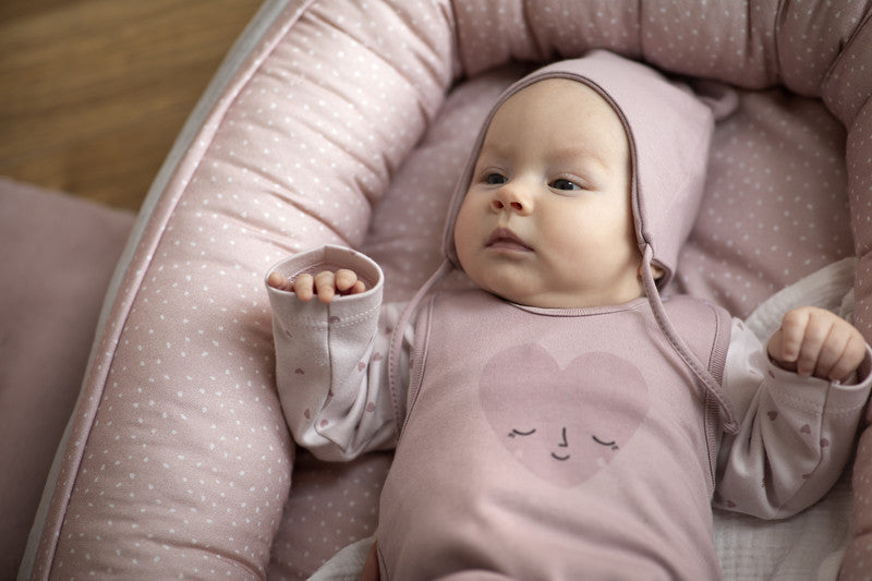 Czapka Niemowlęca Wiązana Różowa Hello
