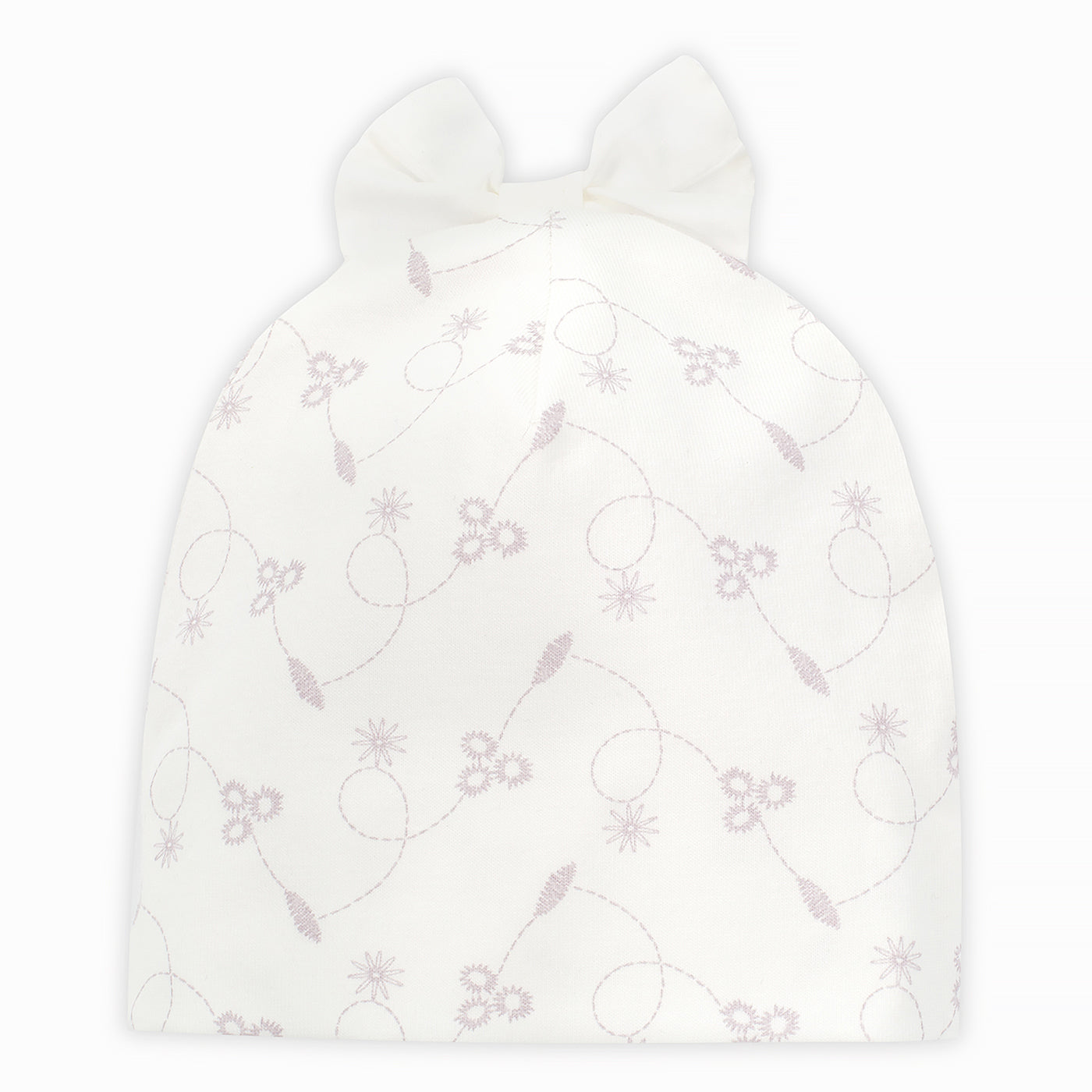 Czapka Niemowlęca z Kokardą Écru w Kwiaty Charlotte