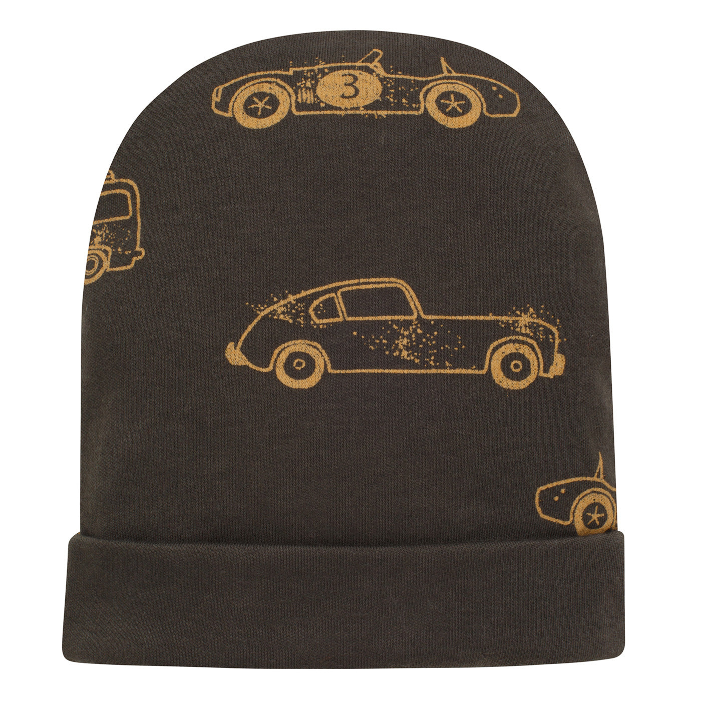 Czapka niemowlęca grafitowa w autka OLD CARS