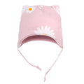 Czapka wiązana niemowlęca różowa w stokrotki DAISY