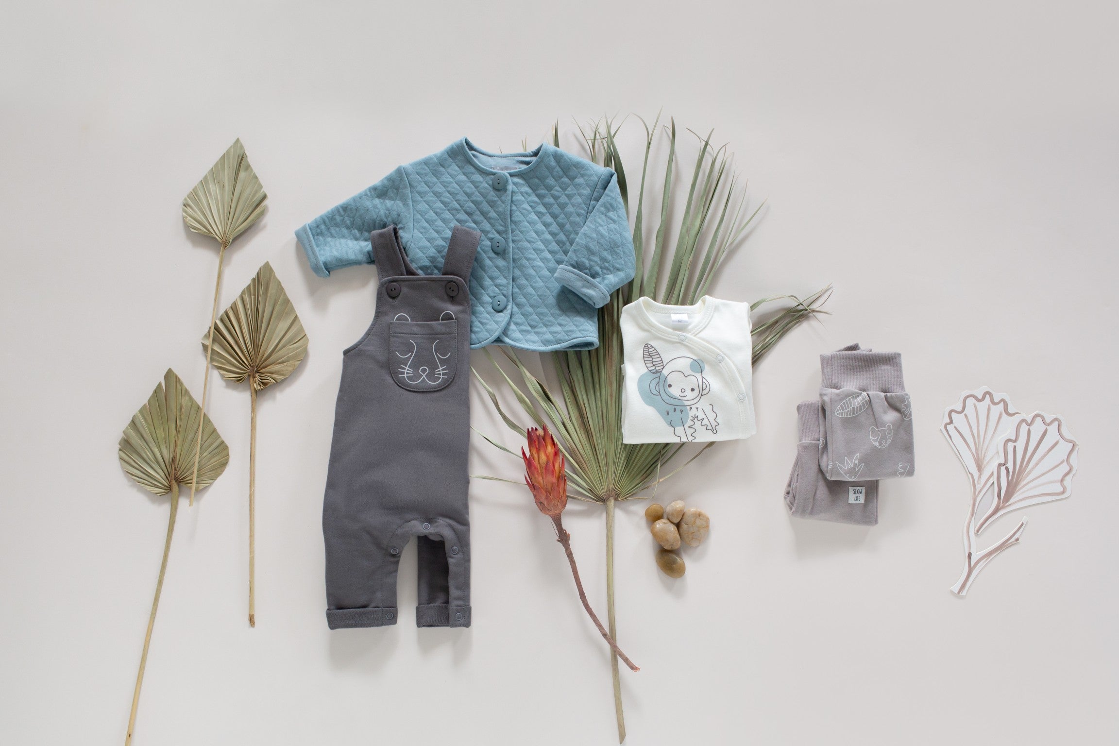 Ogrodniczki Dziecięce Grafitowe Slow Life