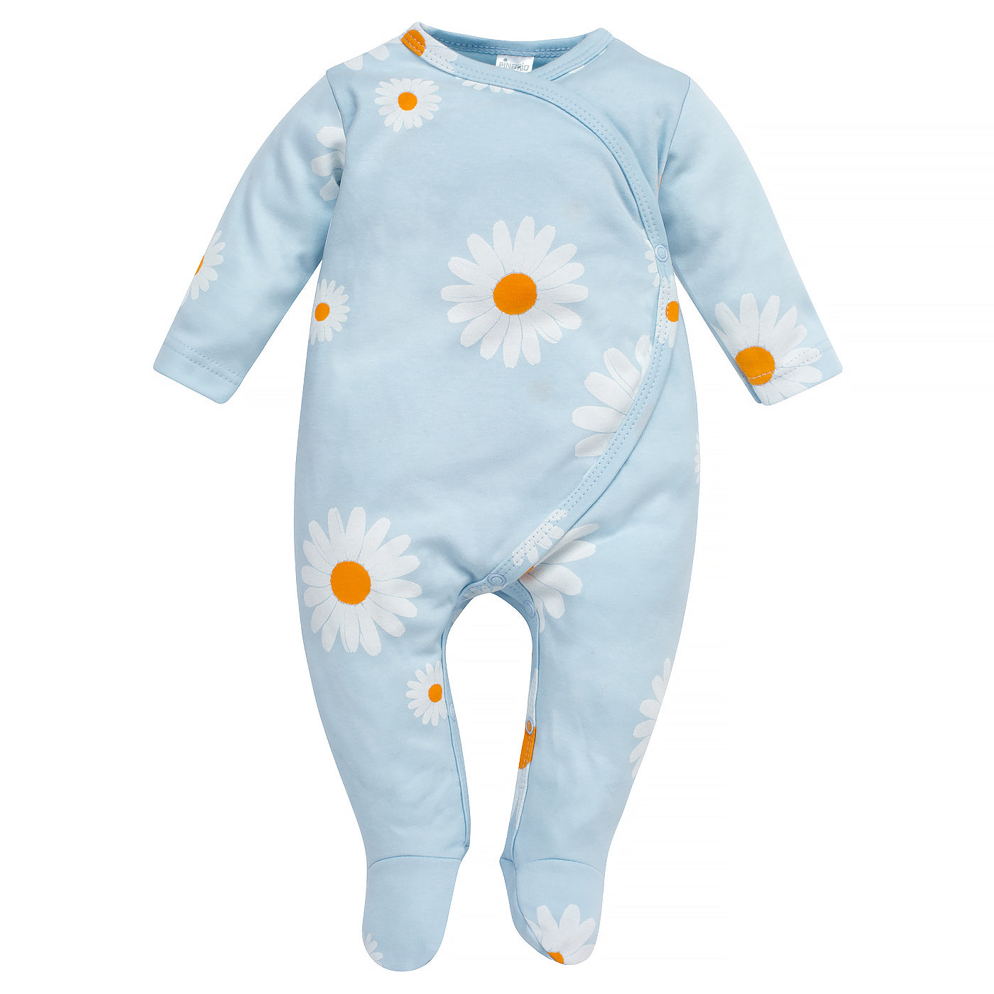 Pajacyk niemowlęcy niebieski w stokrotki DAISY