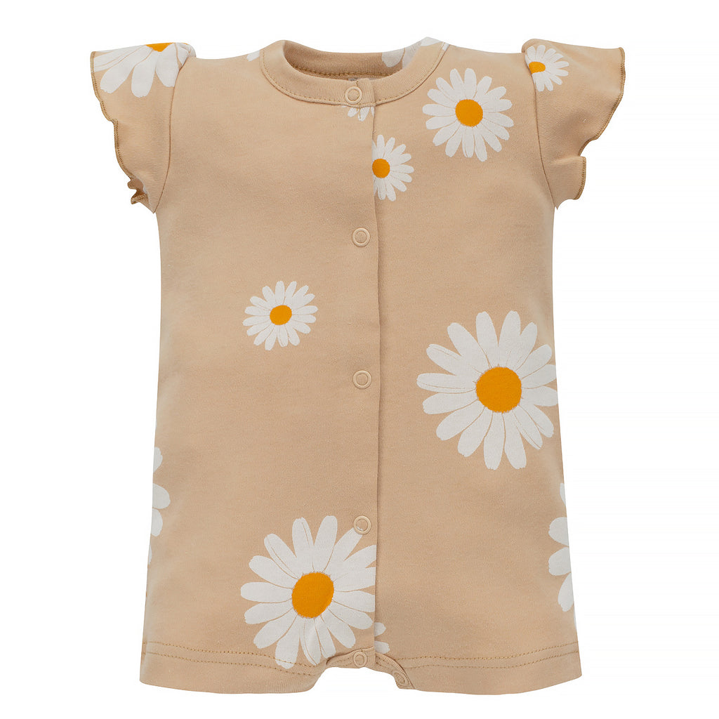 Rampers rozpinany beżowy w stokrotki DAISY