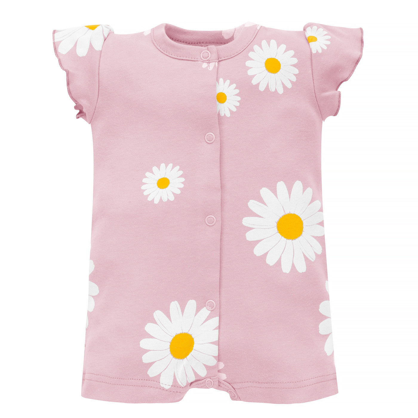Rampers rozpinany różowy w stokrotki DAISY