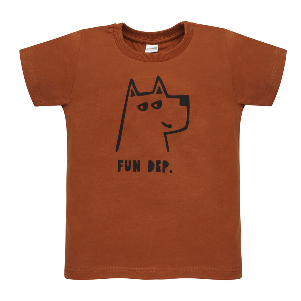 T-shirt brązowy OLIVIER