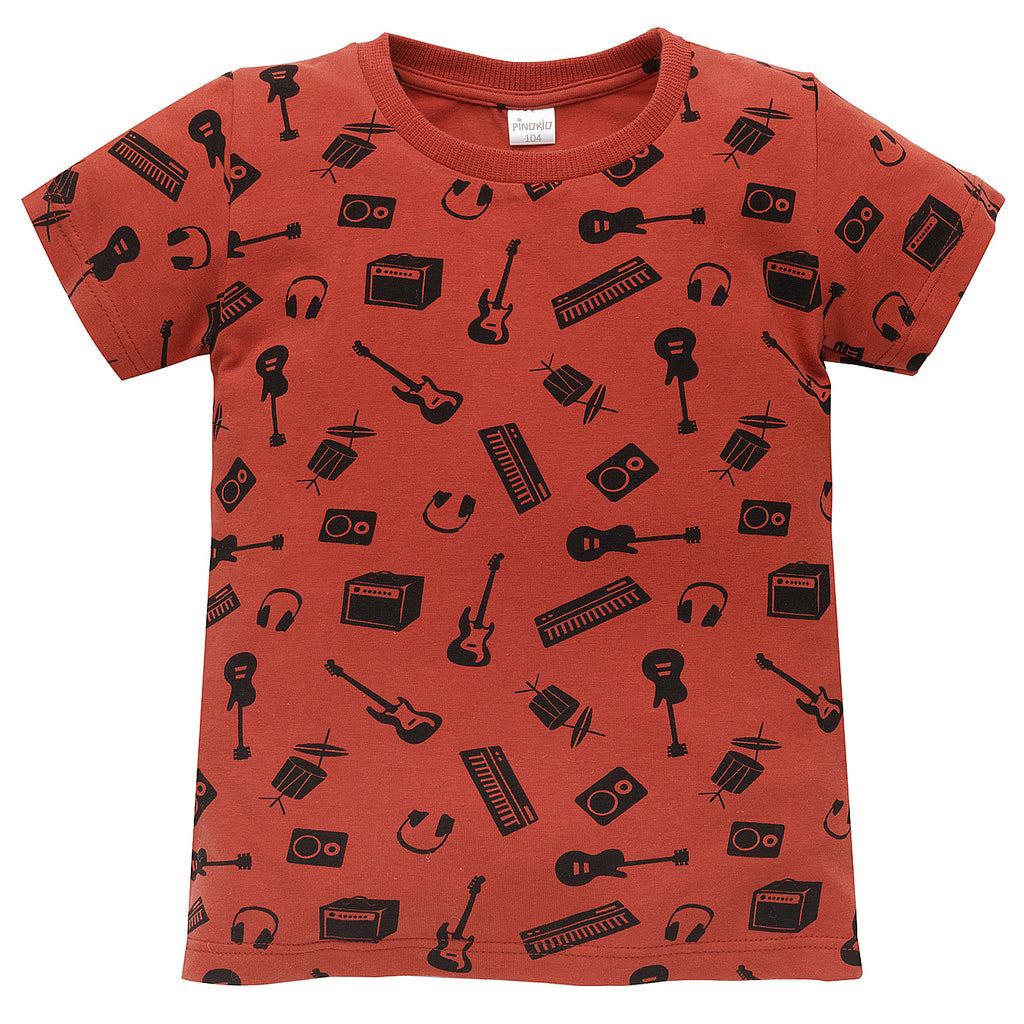 T-shirt czerwony LETS ROCK