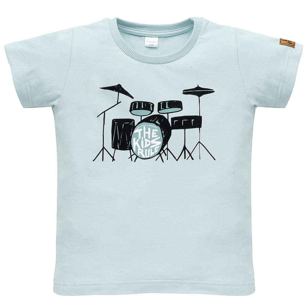 T-shirt niebieski LETS ROCK