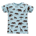 T-shirt niebieski w druk "afryka" SAFARI
