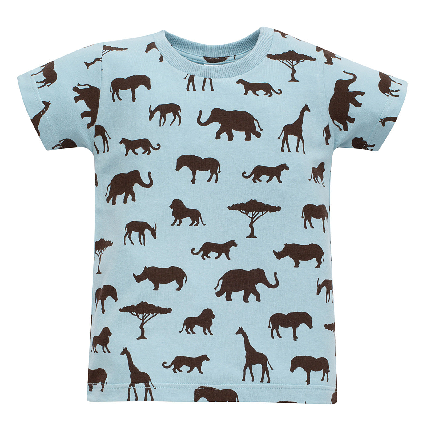 T-shirt niebieski w druk "afryka" SAFARI