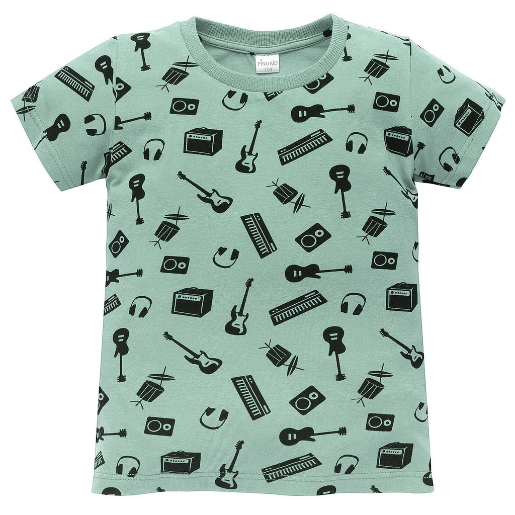 T-shirt zielony,rock LETS ROCK