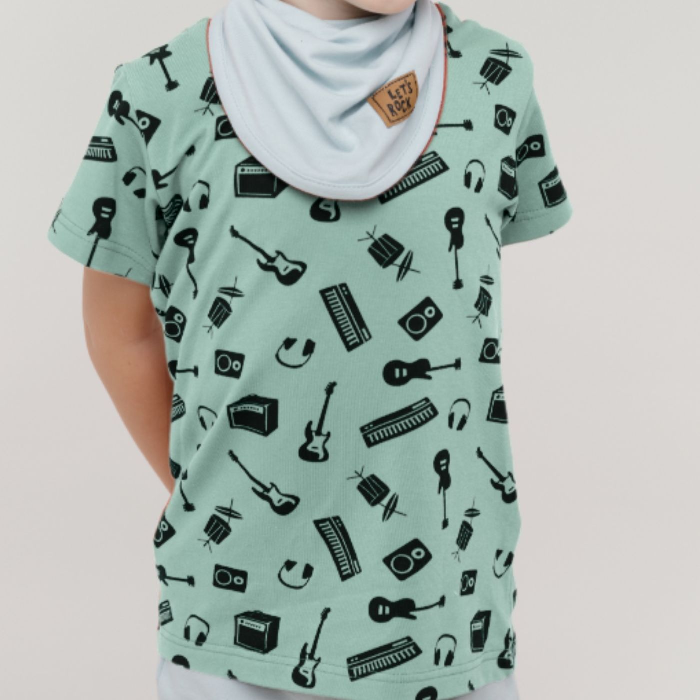 T-shirt zielony,rock LETS ROCK